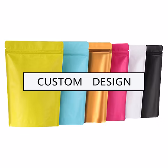 卸売カスタマイズされたアルミホイル再利用可能な再利用可能なチョコレートスナックスタンドアップ包装袋