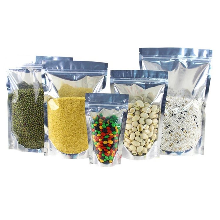 Sugar Fruit Salt Food Packaging Aluminum Foil Mylar Spice Bags Transparent Clear Stand up Zip Lock Resealable Beef Nuts Rice Coffee Cereal Tea Plastic Pouch