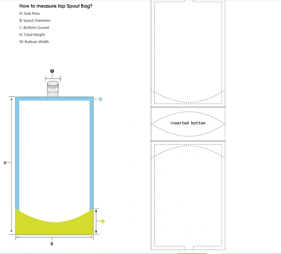 Transparent Stand up Plastic Drink Packing Use Pouch with Spout Accept Custom Logo Printed