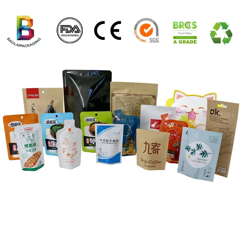 Sachet Lined Poly Custom 3 Side Seal Vegetable and Fruit Agricultural Seeds Keep Fit Tea Packaging Bag